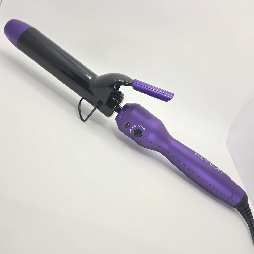Revlon RVIR1143 Tourmaline Ceramic Curling Iron 1.25" Purple Tested Excellent